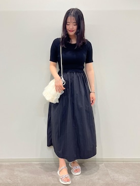 「ドッキングワンピース」｜かんちゃんさん（レディース・165cm）の夏コーディネート