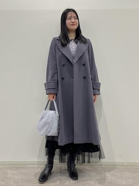 「アイテム（チェスターコート）」を使った、かんちゃんさん（レディース・165cm）の冬コーディネート