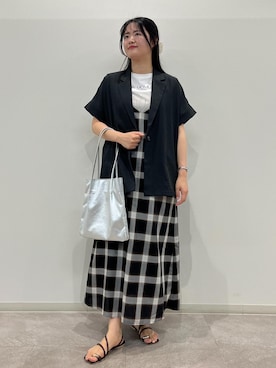 「ROPÉ PICNIC」｜「アイテム（ワンピース/ドレス）」を使った、かんちゃんさん（レディース・165cm）の夏コーディネート