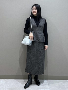 「アイテム（ジャンパースカート）」を使った、かんちゃんさん（レディース・165cm・20代）の冬コーディネート