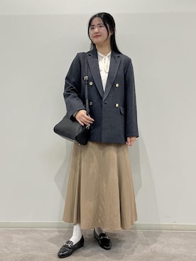 「ROPE' PICNIC（ロペピクニック）のフィブリルマーメイドフレアスカート（スカート）」を使った、かんちゃんさん（レディース・165cm）の秋コーディネート