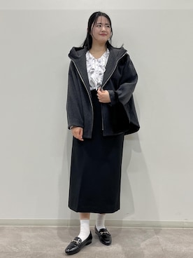 「ROPE' PICNIC（ロペピクニック）のキルティングベロアミニショルダーバッグ（ショルダーバッグ）」を使った、かんちゃんさん（レディース・165cm）の秋コーディネート