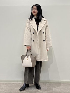 「アイテム（ピーコート）」を使った、かんちゃんさん（レディース・165cm）の秋コーディネート