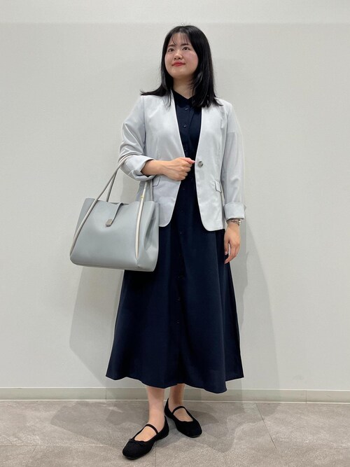 美品 ROPE PICNIC  ノーカラー パンツスーツセットアップ  ネイビー 美品 ROPE PICNIC ノーカラー パンツスーツセットアップ ネイビー