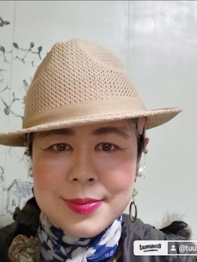 「アイテム（帽子）」を使った、つっしーさん（レディース・167cm・40代）の春コーディネート