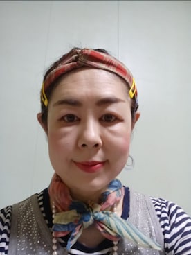 「アイテム（ヘアバンド）」を使った、つっしーさん（レディース・167cm・40代）の夏コーディネート