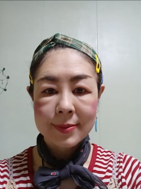 「アイテム（ヘアバンド）」を使った、つっしーさん（レディース・167cm・40代）の夏コーディネート