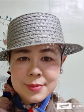 「アイテム（帽子）」を使った、つっしーさん（レディース・167cm・40代）の春コーディネート