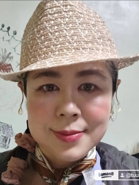 「アイテム（帽子）」を使った、つっしーさん（レディース・167cm・40代）の春コーディネート