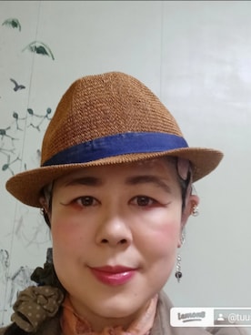 「アイテム（帽子）」を使った、つっしーさん（レディース・167cm・40代）の春コーディネート