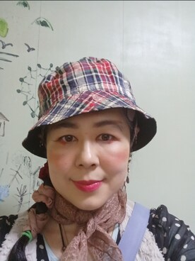 「アイテム（帽子）」を使った、つっしーさん（レディース・167cm・40代）の春コーディネート