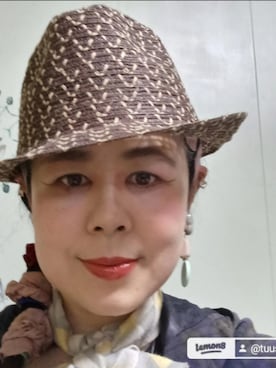 「アイテム（帽子）」を使った、つっしーさん（レディース・167cm・40代）の春コーディネート