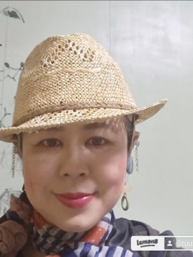 「アイテム（帽子）」を使った、つっしーさん（レディース・167cm・40代）の春コーディネート