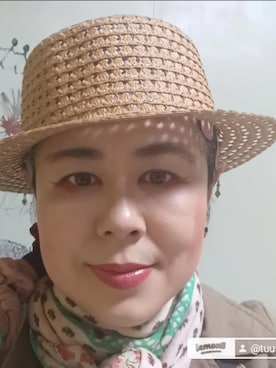 「アイテム（帽子）」を使った、つっしーさん（レディース・167cm・40代）の春コーディネート
