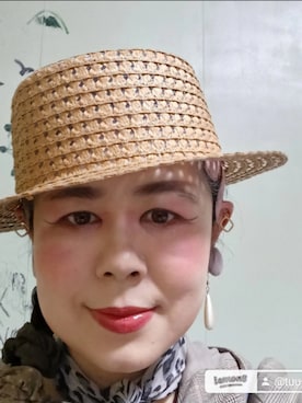 「アイテム（帽子）」を使った、つっしーさん（レディース・167cm・40代）の春コーディネート