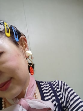 「アイテム（ピアス（片耳用））」を使った、つっしーさん（レディース・167cm）の夏コーディネート