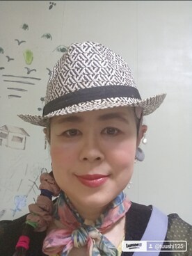 「アイテム（帽子）」を使った、つっしーさん（レディース・167cm・40代）の春コーディネート