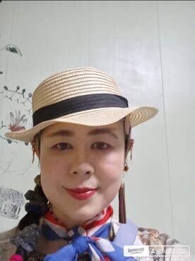 「アイテム（帽子）」を使った、つっしーさん（レディース・167cm・40代）の春コーディネート