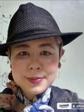 「アイテム（帽子）」を使った、つっしーさん（レディース・167cm・40代）の春コーディネート