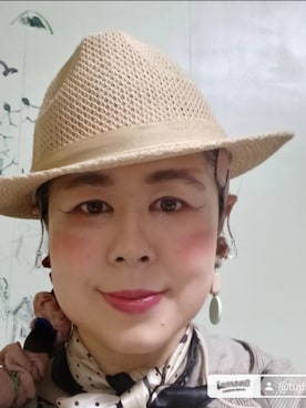 「アイテム（帽子）」を使った、つっしーさん（レディース・167cm・40代）の春コーディネート