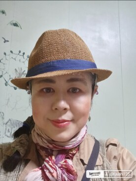 「アイテム（帽子）」を使った、つっしーさん（レディース・167cm・40代）の春コーディネート