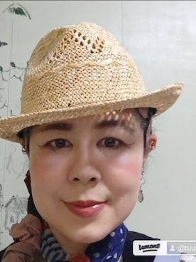 「アイテム（帽子）」を使った、つっしーさん（レディース・167cm・40代）の春コーディネート