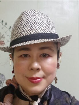 「アイテム（帽子）」を使った、つっしーさん（レディース・167cm・40代）の春コーディネート