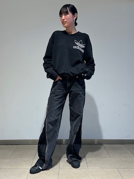「スーパースター」｜「アイテム（スウェット）」を使った、KMさん（レディース・174cm）の冬コーディネート