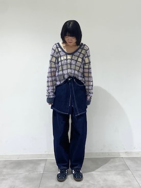 「カーブデニム」｜つっちーさん（レディース・162cm）の秋コーディネート