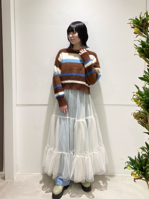 SYSORUS×akko3839 レイヤードチュールスカート　モカ　36 セール】『2WAY仕様』レイヤードティアードチュールスカート（スカート