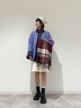 「アイテム（ノーカラーコート）」を使った、つっちーさん（レディース・162cm）の秋コーディネート