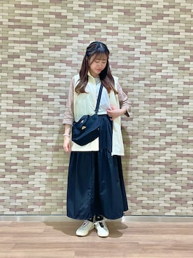 「サマンサモスモス」｜「アイテム（ブルゾン）」を使った、なかの ⍤さん（レディース・154cm）の春コーディネート