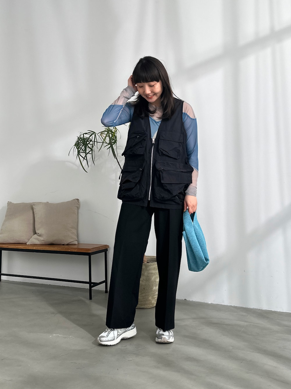 TODAYFUL フィッシングベスト ブラック TODAYFULのアイテムを使った「フィッシングベスト」の人気ファッション