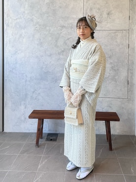 「着物」｜「アイテム（その他）」を使った、s a y o ♪  さん（レディース・160cm）の冬コーディネート