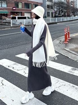 YUKA OTAさん（レディース・165cm）の冬コーディネート