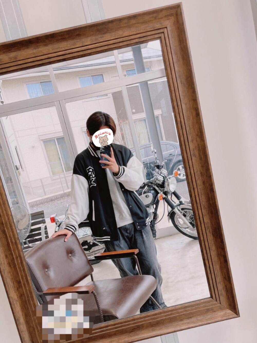 「冬のコーデ、高校生、高校生コーデ。、なれない自撮り、初心者コーデ、WEGO、Avail、お気に入りアイテム」｜「Availのアイテム（スタジャン、ブラック系）」を使った、sorata._0さん（メンズ・175cm）の冬コーディネートの1枚目の写真