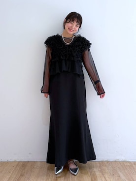 「LOWRYS FARM（ローリーズファーム）のパールタレンネックレス　249411（ネックレス）」を使った、and.youさん（レディース・157cm）の夏コーディネート