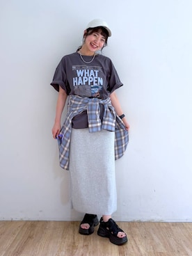 「アイテム（バレッタ/ヘアクリップ、シルバー系）」を使った、and.youさん（レディース・157cm）の夏コーディネート