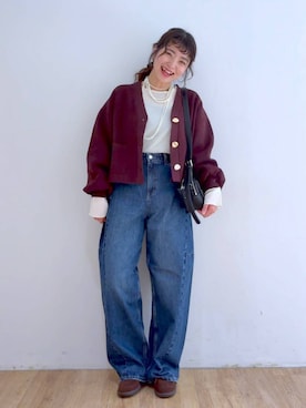 「アイテム（ヘアゴム）」を使った、and.youさん（レディース・157cm）の秋コーディネート