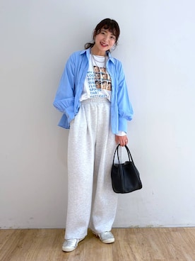 「アイテム（バレッタ/ヘアクリップ、シルバー系）」を使った、and.youさん（レディース・157cm）の秋コーディネート