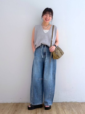 「アイテム（バレッタ/ヘアクリップ）」を使った、and.youさん（レディース・157cm）の夏コーディネート