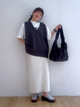 「LOWRYS FARM（ローリーズファーム）のLFポーチツキショルダー 284037（ショルダーバッグ）」を使った、and.youさん（レディース・157cm）の春コーディネート