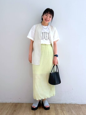 「夏コーデ」｜「アイテム（その他アウター）」を使った、and.youさん（レディース・157cm）の夏コーディネート