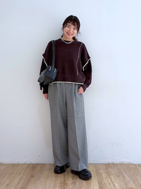 「アイテム（その他、グレー系）」を使った、and.youさん（レディース・157cm）の秋コーディネート