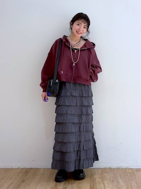 「アイテム（その他、グレー系）」を使った、and.youさん（レディース・157cm）の秋コーディネート