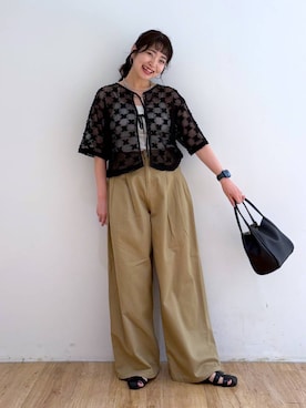 「LOWRYS FARM（ローリーズファーム）のシャカシャカシュシュ（ヘアゴム）」を使った、and.youさん（レディース・157cm）の夏コーディネート