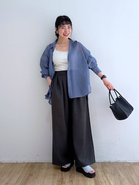 「アイテム（ヘアアクセサリー）」を使った、and.youさん（レディース・157cm）の夏コーディネート
