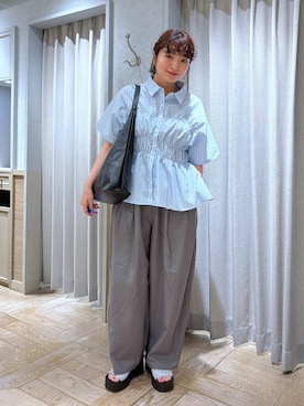 「LOWRYS FARM（ローリーズファーム）のヤワラカルイ２ＷＡＹショルダーＢＡＧ 115210（ショルダーバッグ、ブラック系）」を使った、and.youさん（レディース）の春コーディネート