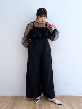 「スラックス」｜「アイテム（ワンピース/ドレス）」を使った、and.youさん（レディース・157cm）の夏コーディネート