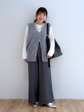 「アイテム（バレッタ/ヘアクリップ）」を使った、and.youさん（レディース・157cm）の秋コーディネート